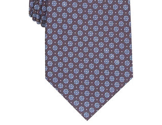 Gravata masculina Tasso Elba Classic Neat Silk Azul Tamanho Regular