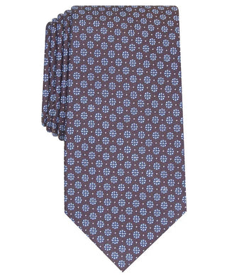 Gravata masculina Tasso Elba Classic Neat Silk Azul Tamanho Regular