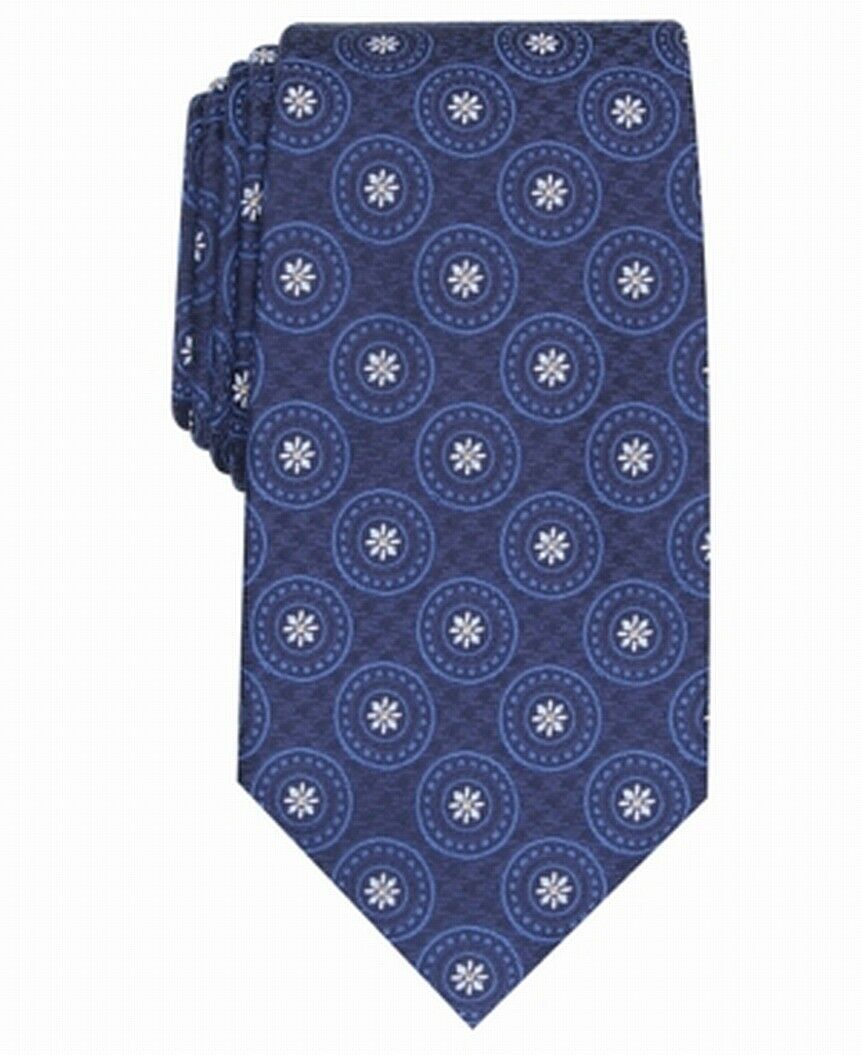Gravata de seda medalhão masculina Tasso Elba tamanho azul marinho regular