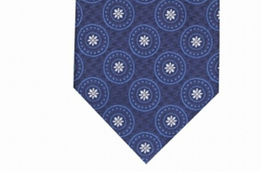 Gravata de seda medalhão masculina Tasso Elba tamanho azul marinho regular