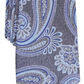 Gravata de seda paisley masculina Tasso Elba cinza tamanho regular