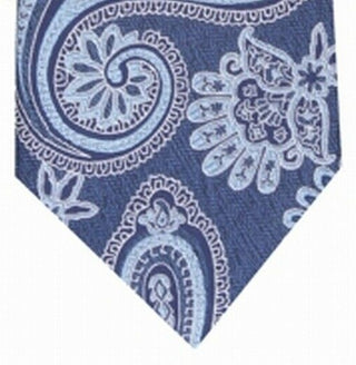 Gravata masculina de seda estampada Tasso Elba, tamanho regular, azul marinho