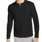 Camisa térmica masculina Alfani com zíper de um quarto, preta, tamanho extra grande