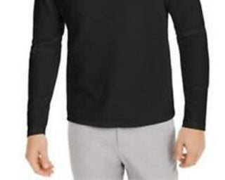Camisa térmica masculina Alfani com zíper de um quarto, preta, tamanho extra grande