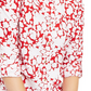 Blusa feminina Charter Club estampada, mangas enroladas, mistura de linho, vermelha, tamanho P