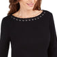 Karen Scott Top Feminino com Acabamento em Ilhós Preto Tamanho P