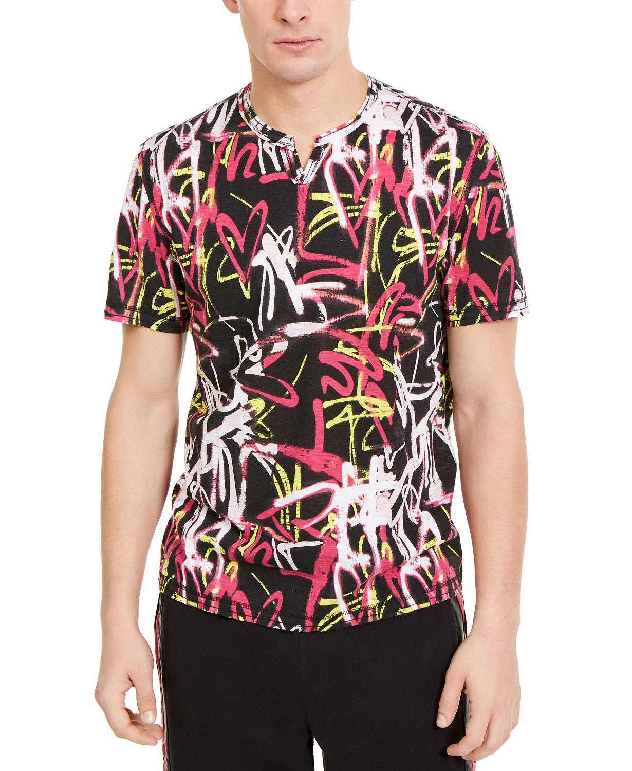Camiseta masculina com estampa de grafite da INC International Concepts, preta, tamanho XXG