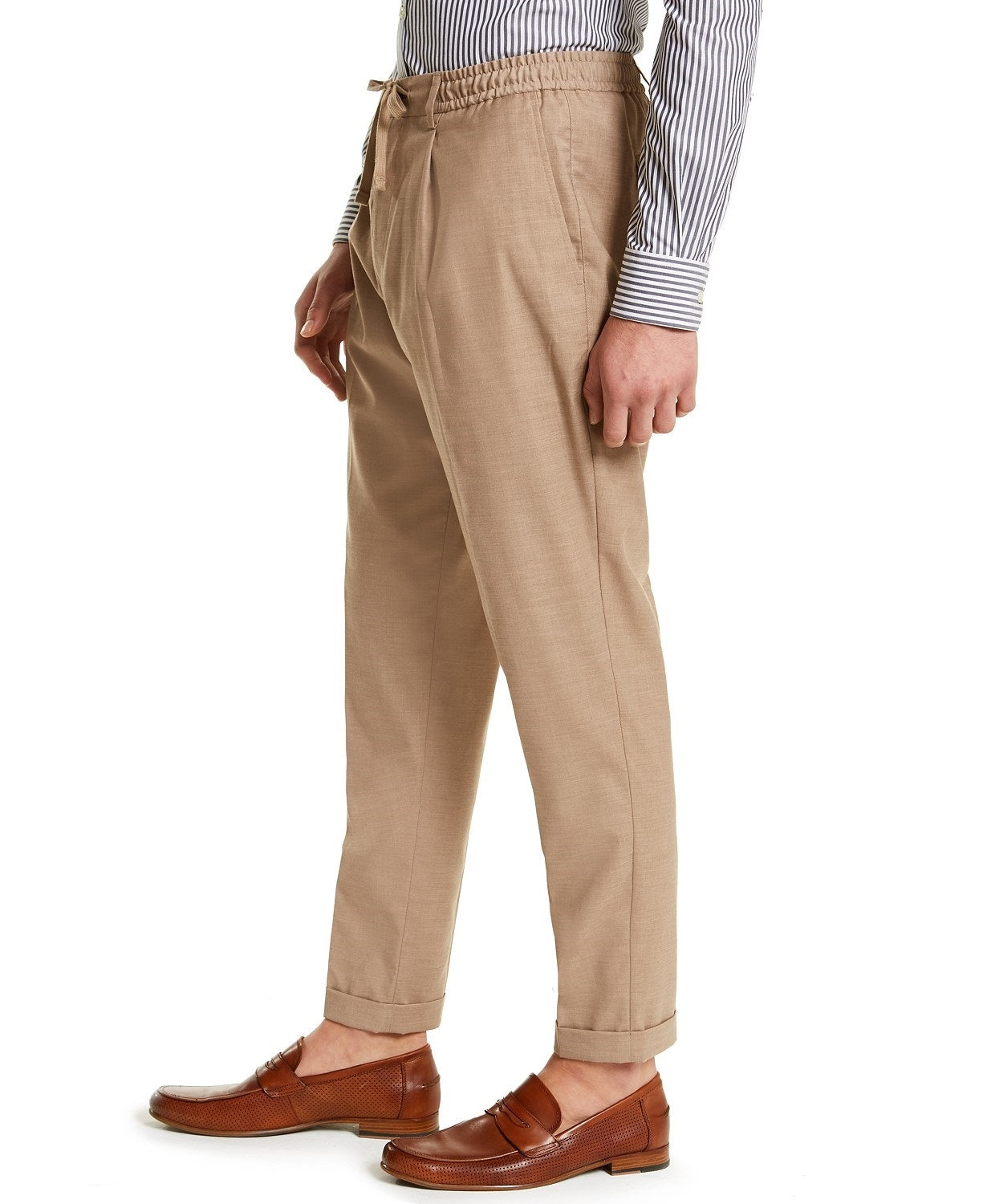 Calça social masculina Tasso Elba Classic-Fit Stretch Tropical Weight, bege, tamanho XX-G
