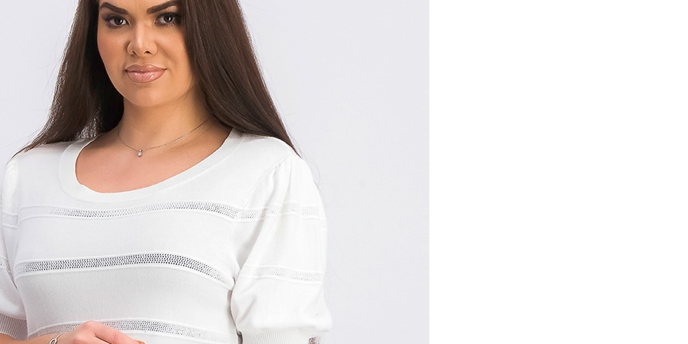 Suéter feminino Maison Jules com mangas bufantes, branco brilhante, tamanho X-S