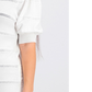 Suéter feminino Maison Jules com mangas bufantes, branco brilhante, tamanho X-S