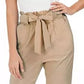 Calça Cropped Paperbag Feminina Maison Jules Bege Tamanho P