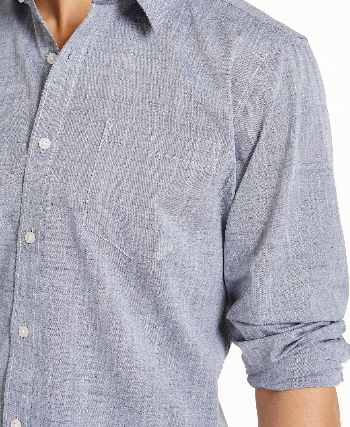 Camisa masculina Kevin Regular-Fit Chambray Sun + Stone, tamanho médio