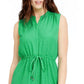 Vestido feminino sem mangas com bainha dupla estampada Maison Jules, verde, tamanho XX-G