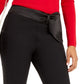 Calça feminina afunilada com detalhe de laço, preta, tamanho 8, da INC International Concepts