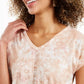 Camiseta feminina com estampa gráfica e medalhão Style &amp; Co, rosa, tamanho 2, extra grande