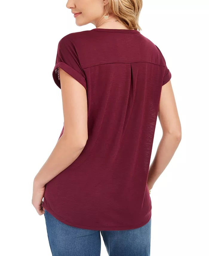 Camiseta feminina gráfica Style &amp; Co, roxa, tamanho pequeno