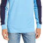 Moletom Club Room Masculino Regular Fit Colorblocked com Zíper 1/4 Azul Escuro Tamanho P