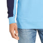 Moletom Club Room Masculino Regular Fit Colorblocked com Zíper 1/4 Azul Tamanho Grande