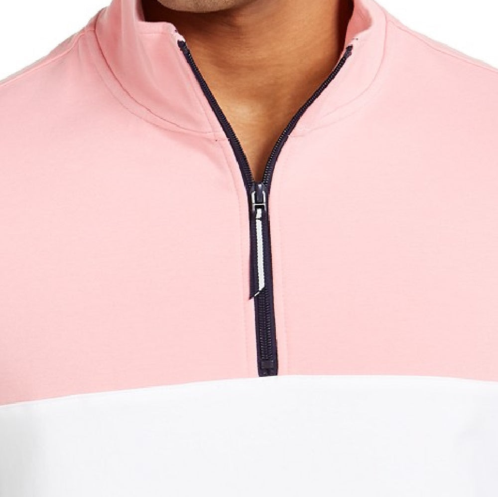 Moletom Club Room Masculino Regular Fit Colorblocked com Zíper 1/4 Rosa Tamanho Extra Grande