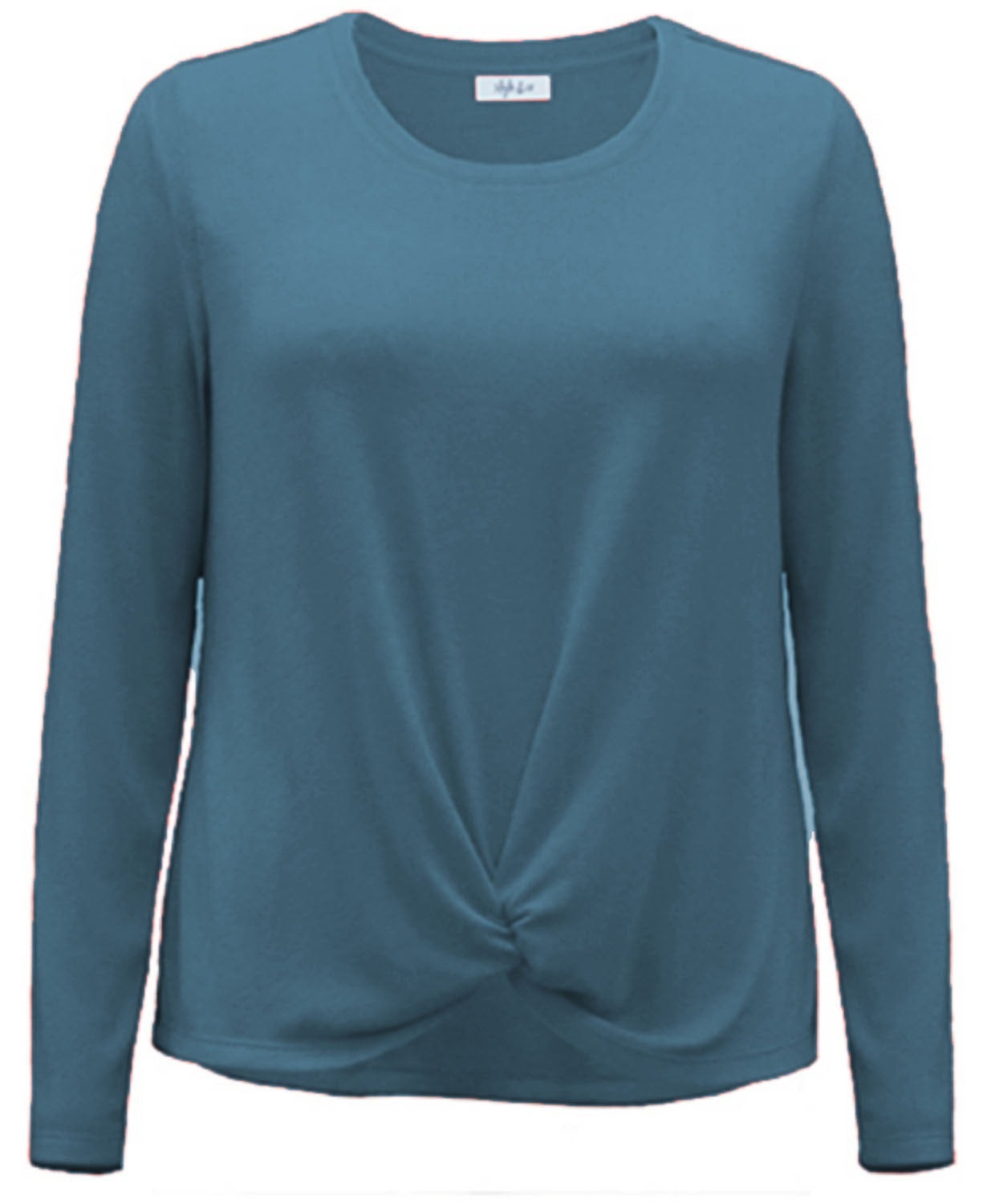 Blusa feminina estilo &amp; co com bainha torcida, azul, tamanho médio