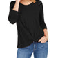 Top feminino com frente torcida Style &amp; Co, preto, tamanho pequeno