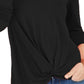 Top feminino com frente torcida Style &amp; Co, preto, tamanho pequeno