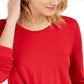 Top feminino com frente torcida estilo &amp; co, vermelho, tamanho grande