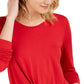 Top feminino com decote torcido na frente, tamanho extra grande, vermelho, estilo &amp; co