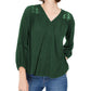Top de crochê feminino com renda nas costas, verde, tamanho pequeno, estilo &amp; co