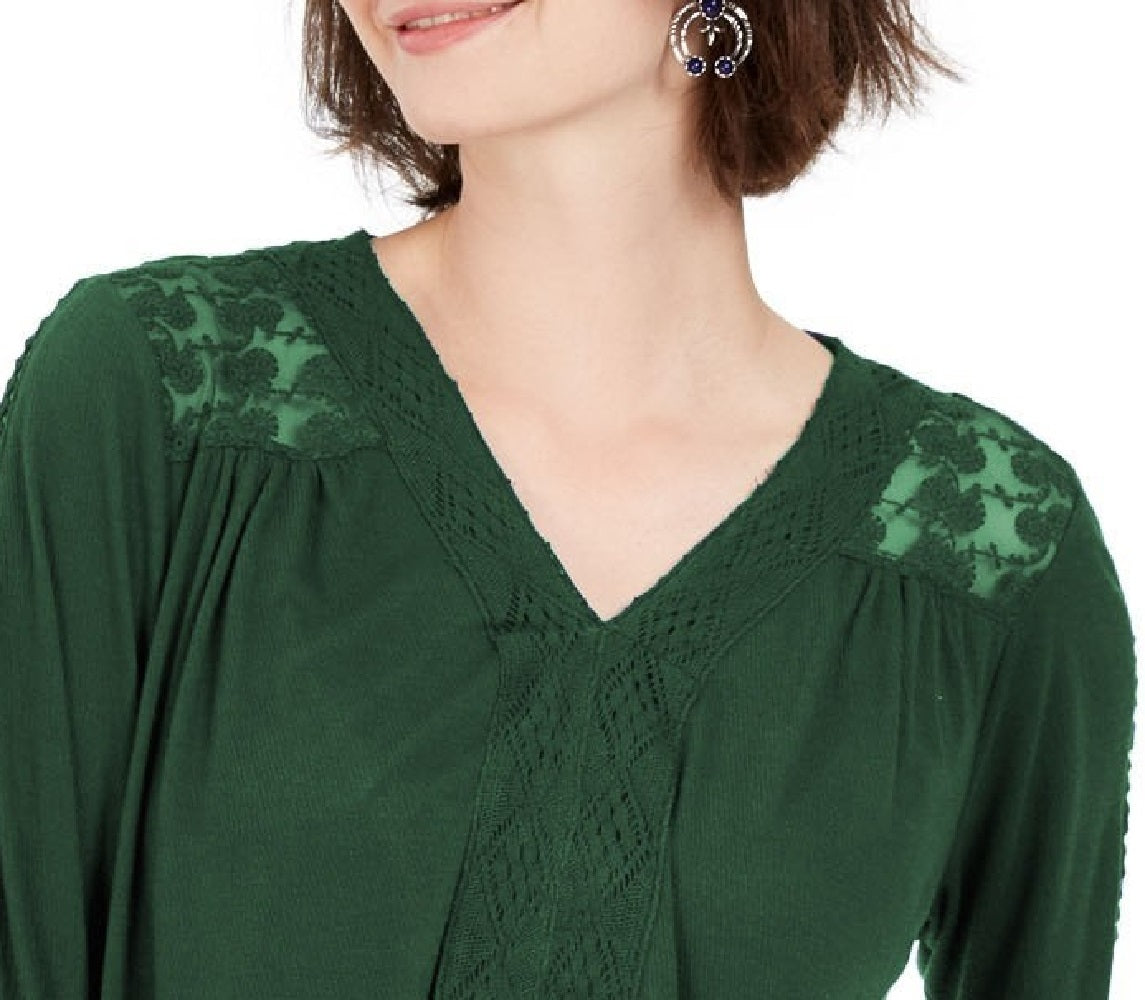Top de crochê feminino com renda nas costas, verde, tamanho grande, estilo &amp; co