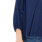 Top de crochê feminino com renda nas costas, estilo &amp; co, azul-marinho, tamanho grande