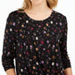 Blusa feminina com estampa floral e frente torcida, preta, tamanho pequeno, da Style &amp; Co