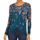Blusa feminina com estampa floral e bainha torcida, tamanho grande, para festas e jardim, da Style &amp; Co