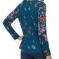 Blusa feminina com estampa floral e bainha torcida, tamanho extra grande, verde, estilo &amp; co