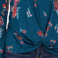 Blusa feminina com estampa floral e bainha torcida, tamanho extra grande, verde, estilo &amp; co