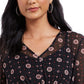 Blusa camponesa feminina com amarração na cintura, preta, tamanho grande, estilo Style &amp; Co