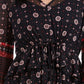Blusa camponesa feminina com amarração na cintura, preta, tamanho pequeno, estilo Style &amp; Co