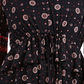 Blusa camponesa feminina com amarração na cintura, preta, tamanho médio, da Style &amp; Co
