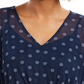 Blusa camponesa com estampa floral e amarração frontal estilo &amp; co, tamanho médio, azul-marinho