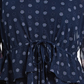 Blusa camponesa com estampa floral e amarração frontal estilo &amp; co, tamanho médio, azul-marinho