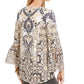 Blusa feminina estampada com mangas curtas estilo &amp; co, azul, tamanho pequeno