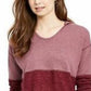 Moletom com capuz feminino estilo colorblock vermelho tamanho grande