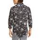 Camisa masculina grande e alta com estampa de respingos de tinta da INC International Concepts, preta, tamanho 4, extra grande