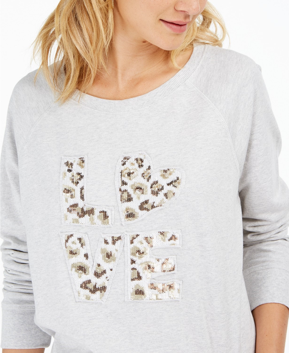 Moletom feminino de algodão com estampa gráfica Style &amp; Co, cinza, tamanho grande