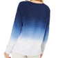 Moletom Feminino de Algodão Ombré Style &amp; Co Azul Tamanho Médio