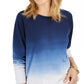 Moletom Style &amp; Co Cotton Ombre Azul Tamanho Extra Pequeno