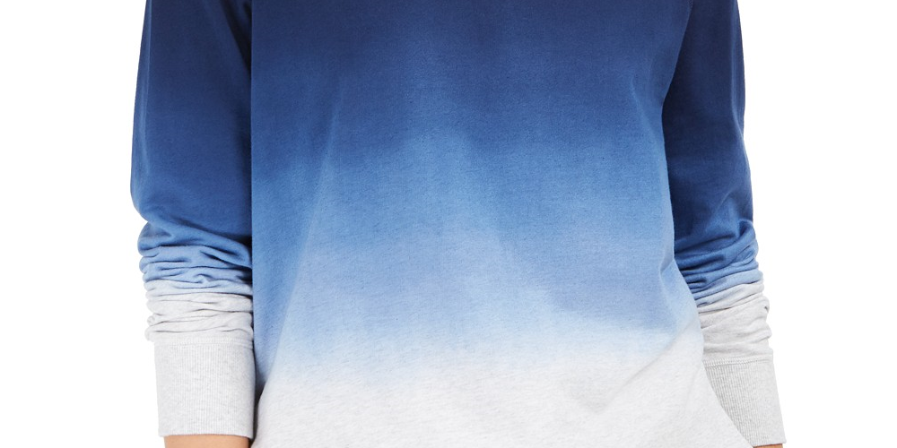 Moletom Feminino de Algodão Ombré Style &amp; Co Azul Tamanho P