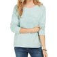 Moletom feminino de algodão bordado Style &amp; Co, verde, tamanho X-Large