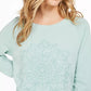 Moletom feminino de algodão bordado Style &amp; Co, verde, tamanho X-Large