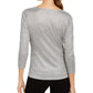 INC International Concepts Top Criss-Cross Shine Feminino Prata Tamanho Pequeno